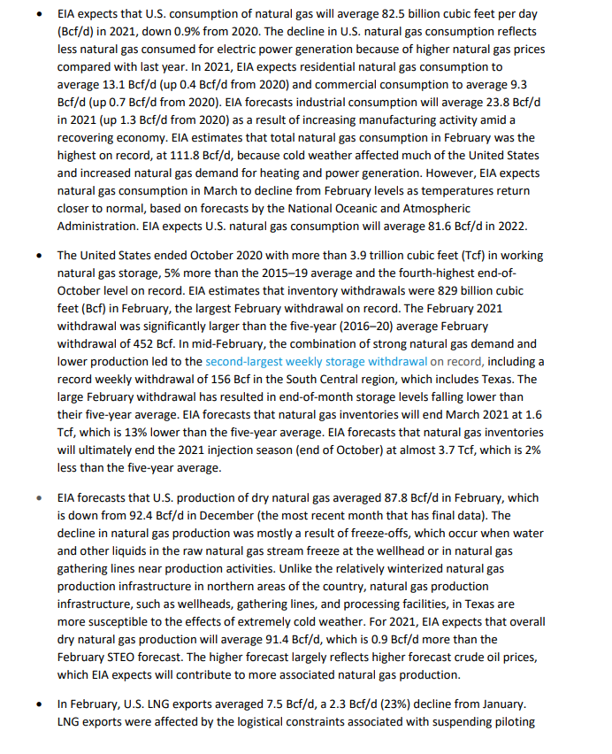 chigrl's tweet photo. EIA short term energy outlook out today....here are the highlights https://t.co/AmVxUtPsTW