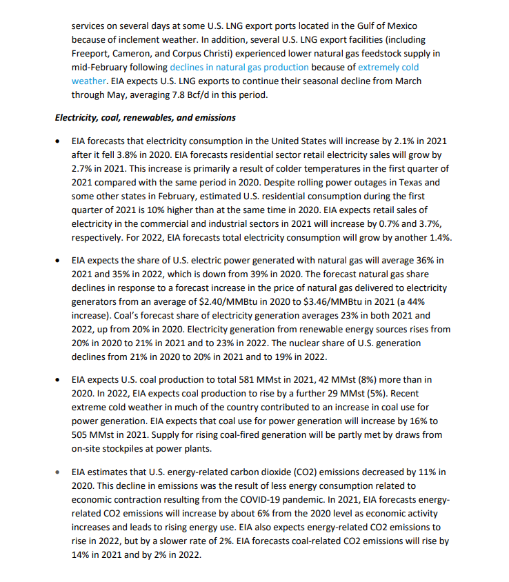 chigrl's tweet photo. EIA short term energy outlook out today....here are the highlights https://t.co/AmVxUtPsTW