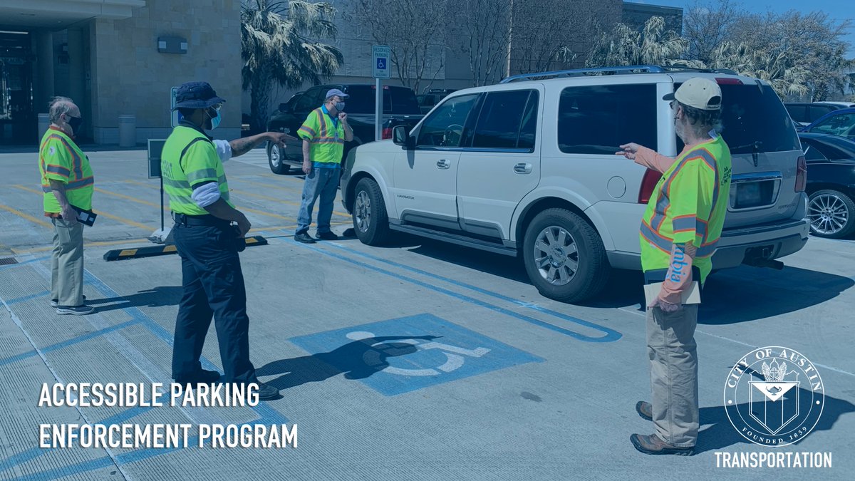 austinmobility's tweet photo. VOLUNTEERS NEEDED! This Thursday, in partnership with the @Austin_Police, we will train volunteers to issue citations and warnings for illegally parked vehicles in designated accessible parking spaces. Register here: https://t.co/mkg93CDZRe https://t.co/uQ1mGtsNKl