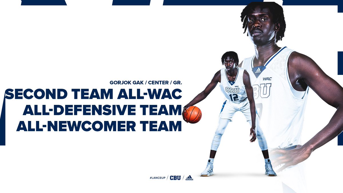 🏆🏆🏆

The list is a long one for Gorjok Gak!
- Second Team All-WAC
- All-Defensive Team
- All-Newcomer Team

#LanceUp⚔️