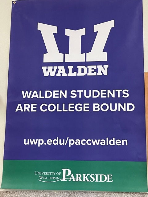 Thanks to our partnership with Parkside, we have some fancy new signage throughout our building! Oh- and our high school students can earn up to 32 UW transcripted credits while attending Walden.