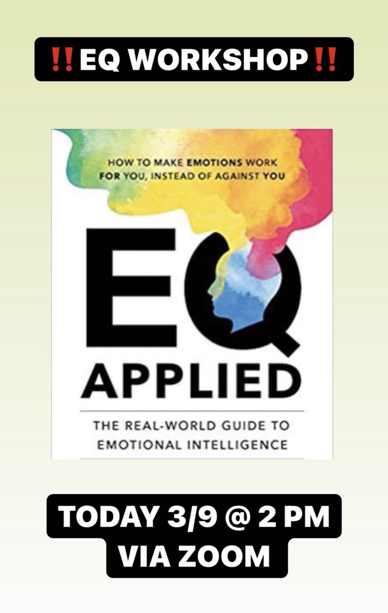 NWLeadGreen's tweet photo. Missed the EQ workshop last week? Come join us at 2 p.m. on our Zoom today for another season! https://t.co/x0FNRyCxsB