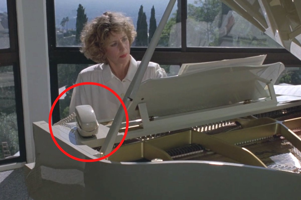 Optophobes's tweet photo. Did people in the 80s place phones on their pianos? Unlikely. Here “Relentless” director William Lustig subliminally signals to any prospective serial killers watching the movie that they can always use a telephone cord to murder a victim. 

New episode: https://t.co/qVN6tgSz1w https://t.co/fV1YHgk0Ez