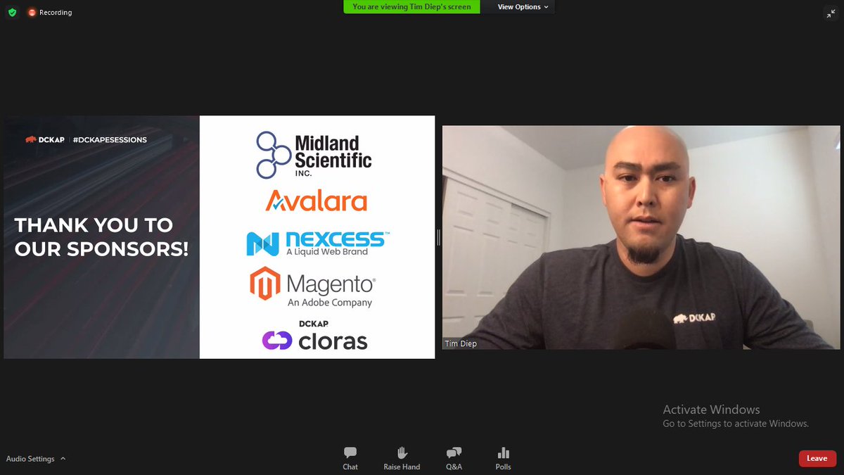 DCKAP's tweet photo. Here is a shoutout to our sponsors for helping us impart the best B2B strategies! It was a great session!
- Rodrigo Neves of @midlandsci
- @efimagento from @magento
- @maria_tringali of @avalara
- @garyLNSmith of @nexcess
-@chatwithharitha of @dckap_cloras
#DCKAPeSessions https://t.co/JcAU8X9L7Y