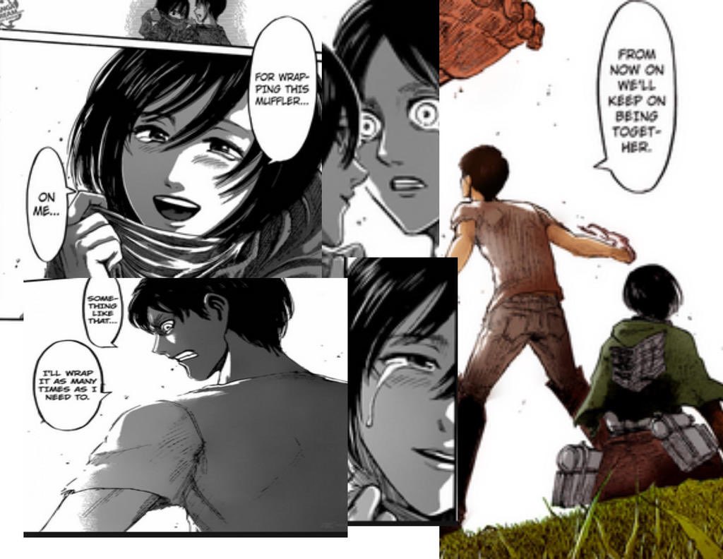 In chapter 50, when Mikasa made an indirect confession to Eren, it was so impactful that Eren regenerated his hands very quickly and the strength he gave off was breathtaking, whereas he was completely devastated seconds before