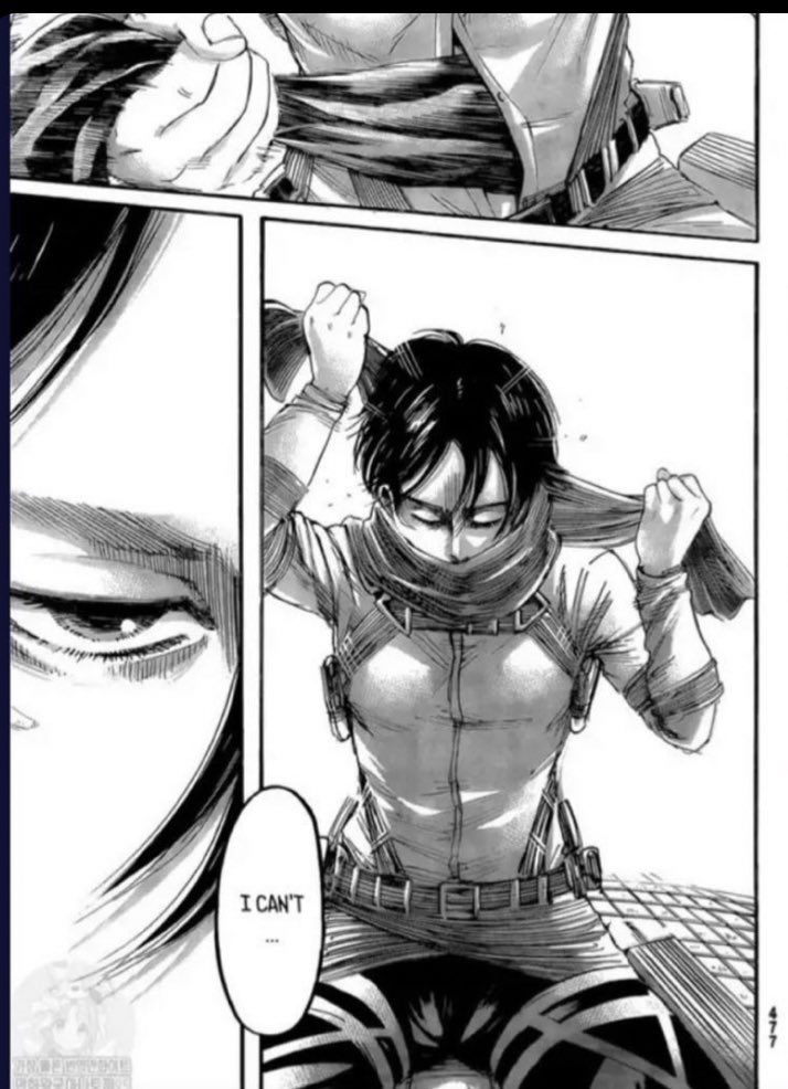Mikasa knows very well what she is doing, if she was going to kill him, which was not even mentioned for her case in the chapter, in my opinion she would have kissed him first and then decapitated him for good
