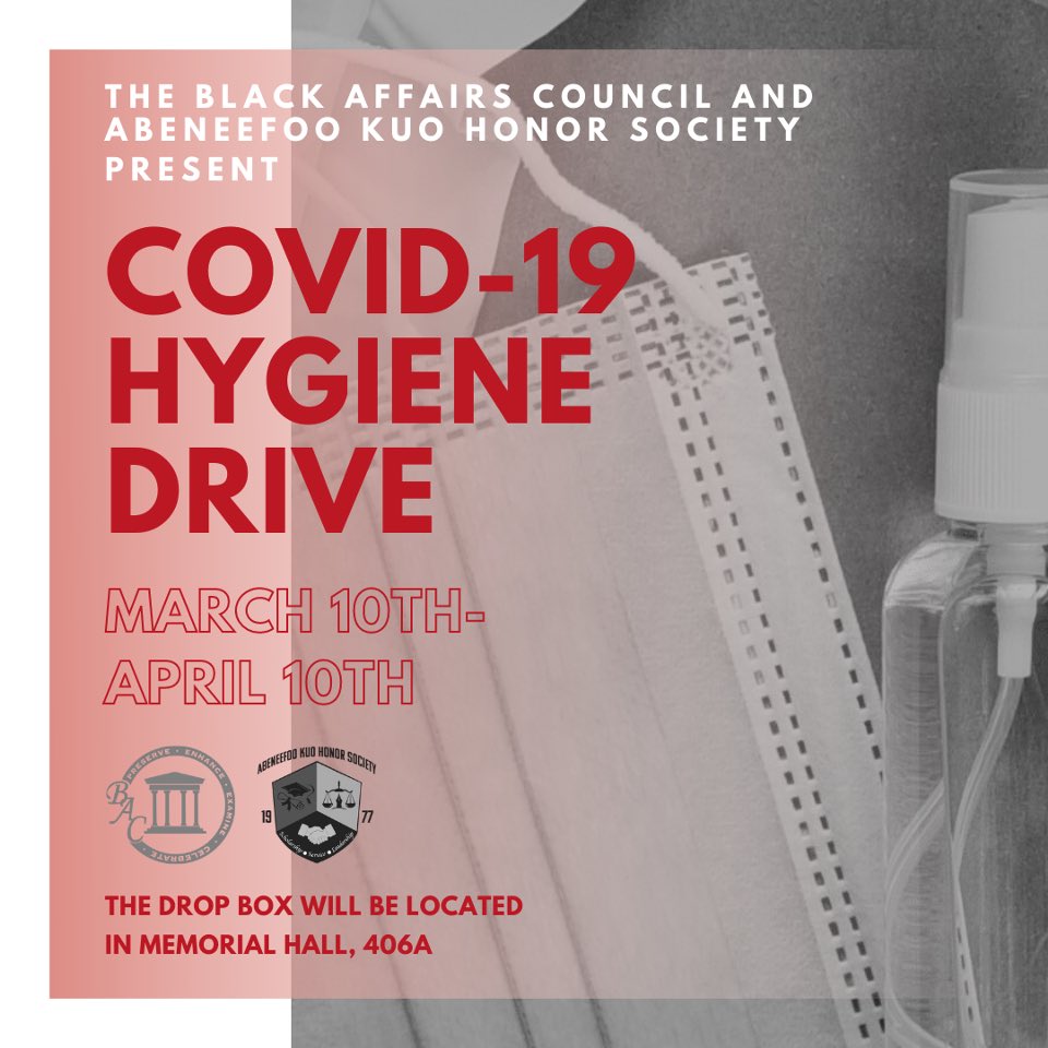 ABKHonorSociety's tweet photo. We’re partnering with @BAC_UGA to do a Covid-19 Hygiene Drive. Please help us give back to the Athens-Clarke Community by donating starting tomorrow until April 10th. Swipe for the needs list! https://t.co/kbL2sOVWH8