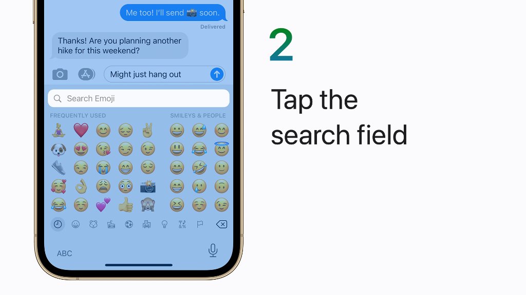 Step 2: Tap the search field in the emoji keyboard.