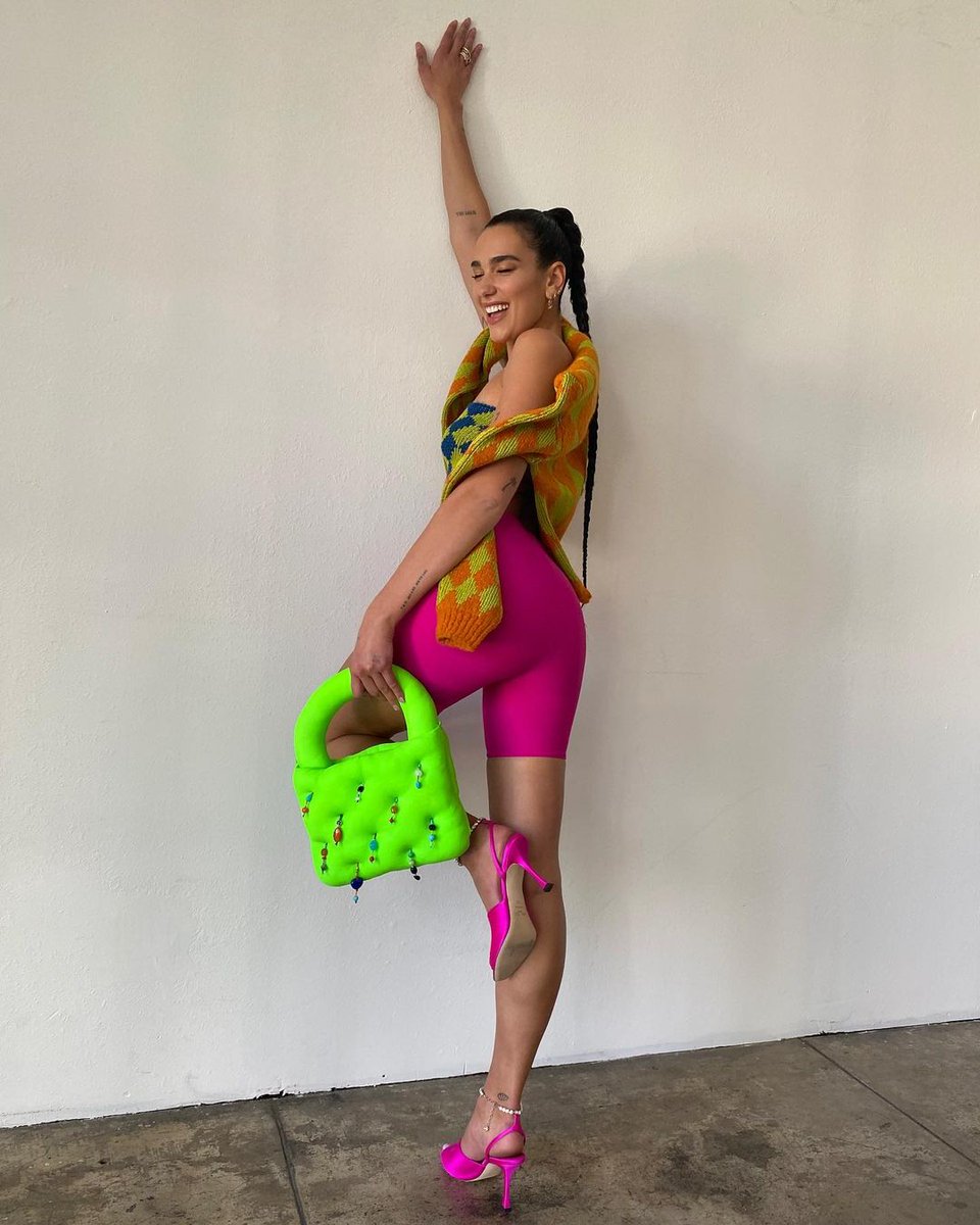 a tutti frutti cutie and a bag that doubles up for any last minute pillow fights... more from my @voguemagazine outfits of the week 🍉🍎🍓🫐🍒🍌🍊🍋