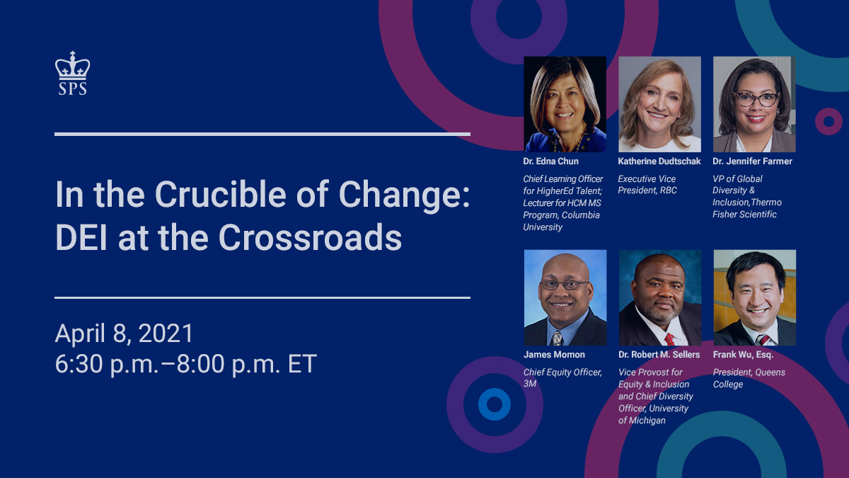 CU_SPS_HCM's tweet image. Exciting DEI Panel / Outstanding Panelists on April 8th

RSVP here: sps.columbia.edu/events/crucibl…