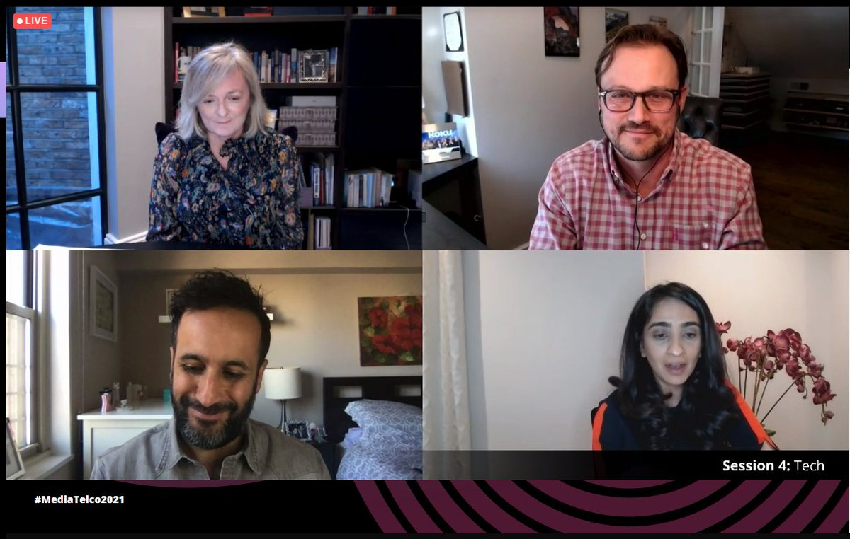 The Tech panel at #mediatelco2021 has started, tackling the increasing convergence of media and technology, and the implication for TMT businesses. <a href="/raminbeheshti1/">Ramin Beheshti</a> <a href="/Roku/">Roku</a> <a href="/TCS/">Tata Consultancy Services</a>