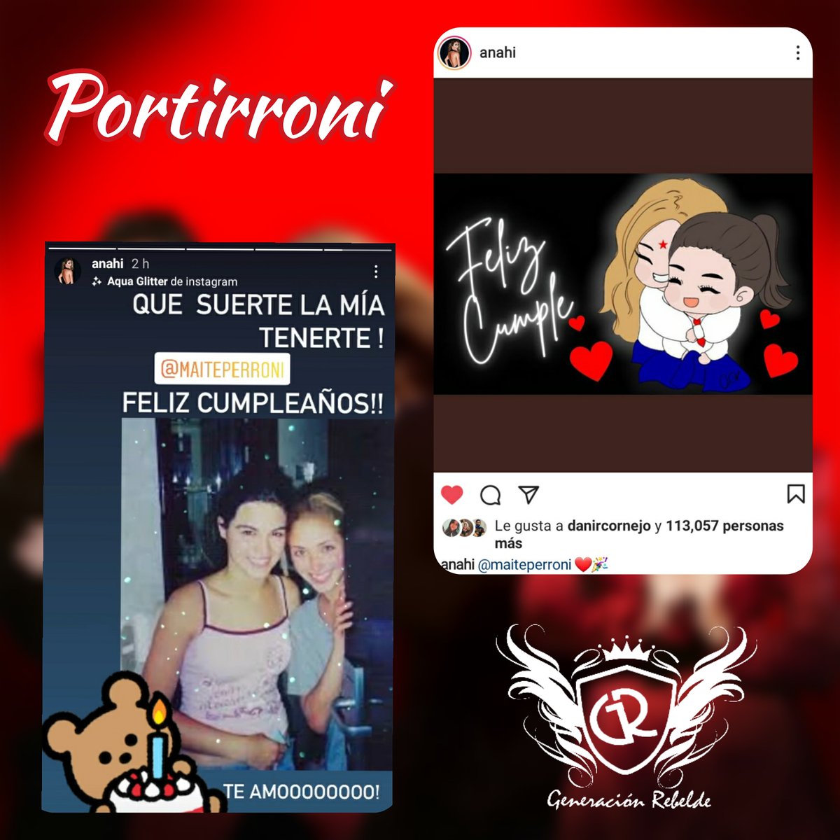 GR_Rebelde's tweet photo. #Portirroni  presente ⭐💜
¡Así saluda @anahi a nuestra bella @maiteperroni ! Por el día de su cumpleaños 😃🥳
#GeneraciónRebelde #RBDisBack #rebelde #traumarebelde @HannaKristel27 @MPW_Peru @CarolinaPalomo https://t.co/P3tyrn9kt3