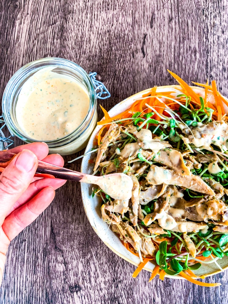 Creamy and spicy, this creamy buffalo dressing is dairy-free, gluten-free, keto, paleo, and Whole30! It's super easy to throw together and you'll have a delicious go-to dressing or sauce for whatever meal you're preparing.👇

l8r.it/3TkO