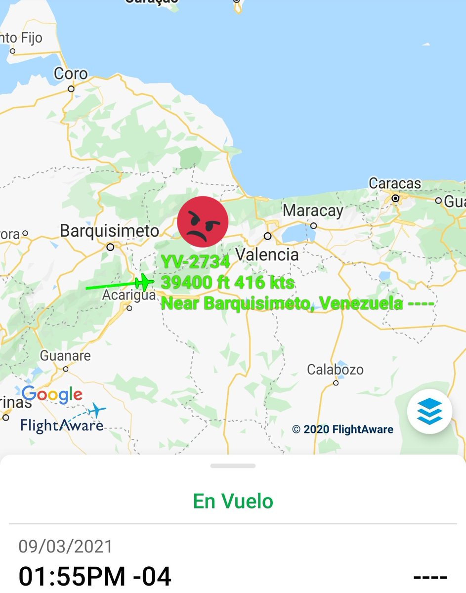 Arr3ch0's tweet photo. Los sancionados OFAC #YV2763 y #YV2734 de PDVSA activos en dirección Este sobrevolando el Norte y Sur de Barquisimeto respectivamente.
#Venezuela https://t.co/fJAtqovJT8