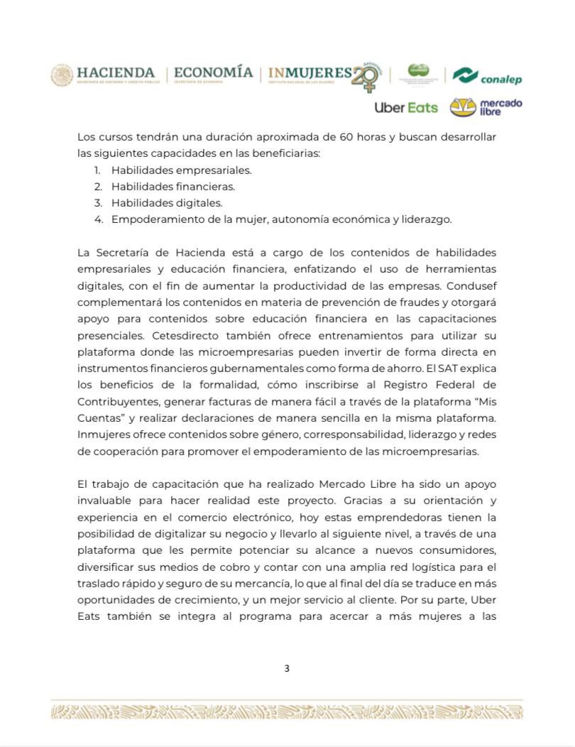 Hacienda_Mexico's tweet photo. En las pruebas #piloto realizadas por #Hacienda, se encontró que las #mujeres que participaron en los #cursos #incrementaron 270% sus #ingresos por ventas en internet y 39% convirtieron su negocio en su principal fuente de ingresos. https://t.co/pPktSvl937