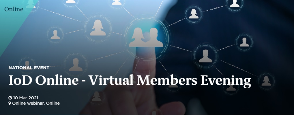 LineyK's tweet image. Final call for @IoDEastEngland members to join us on Wednesday for our virtual members' evening. We will be talking about the recent budget, the latest member benefits and you can expand your network of connections in a relaxed, virtual environment. Visit bit.ly/2OxUyaC