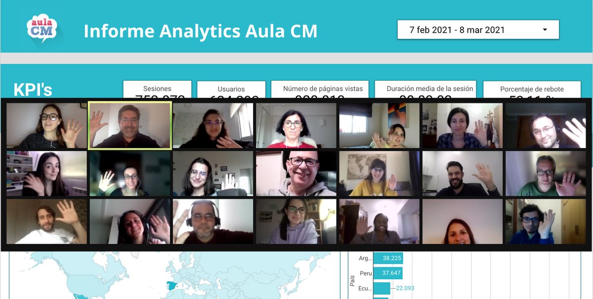 FerRubioA's tweet photo. 🔥 Ayer cerramos por todo lo alto el #CursodeAnalytics con el #equipo70, realizando ejercicios prácticos:
🔹 Informes avanzados con Data Studio
🔹 Experimentos y Test A/B con Google Optimize
Equipazo donde los haya. Gracias cracks por hacer el curso tan dinámico y divertido 🚀 https://t.co/s9plIEAxjS