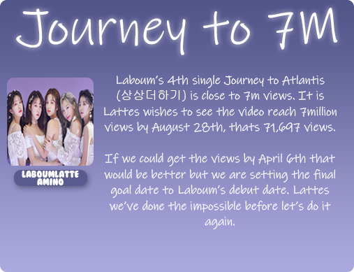 AlienAjummaTTV's tweet photo. #LABOUM #Latte 
#Journeyto7M @officialLABOUM @LaboumInter 

https://t.co/PqsJdOzfOf

#kpop #FreshAdventure #JourneytoAtlantis https://t.co/2kBi82uCag