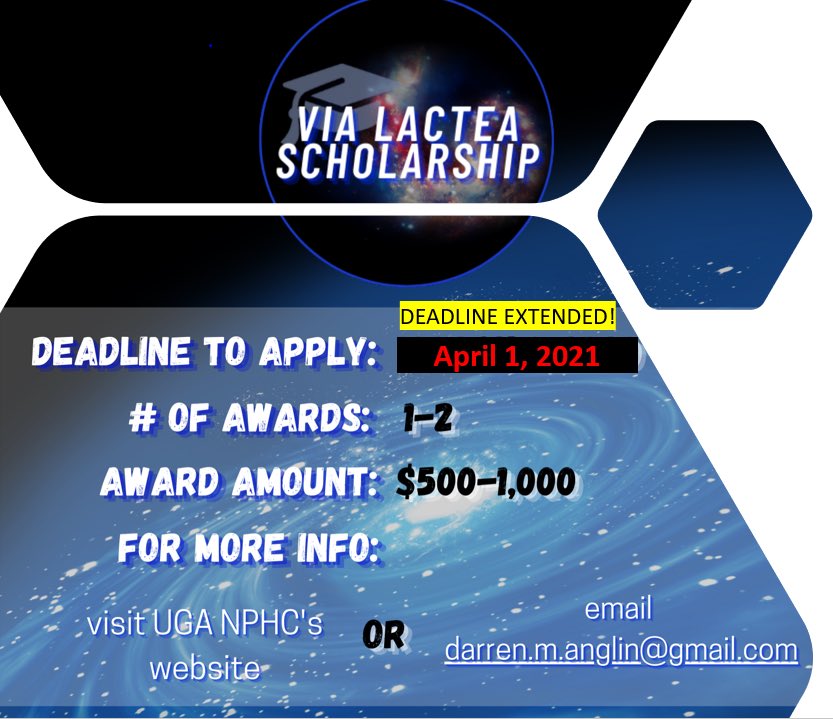 UGANPHC's tweet photo. *DEADLINE EXTENSION* Be sure to get your applications in for the Via Lactea Scholarship. The deadline has been extended to April 1st❗️ https://t.co/oIqVJ0WhYH
