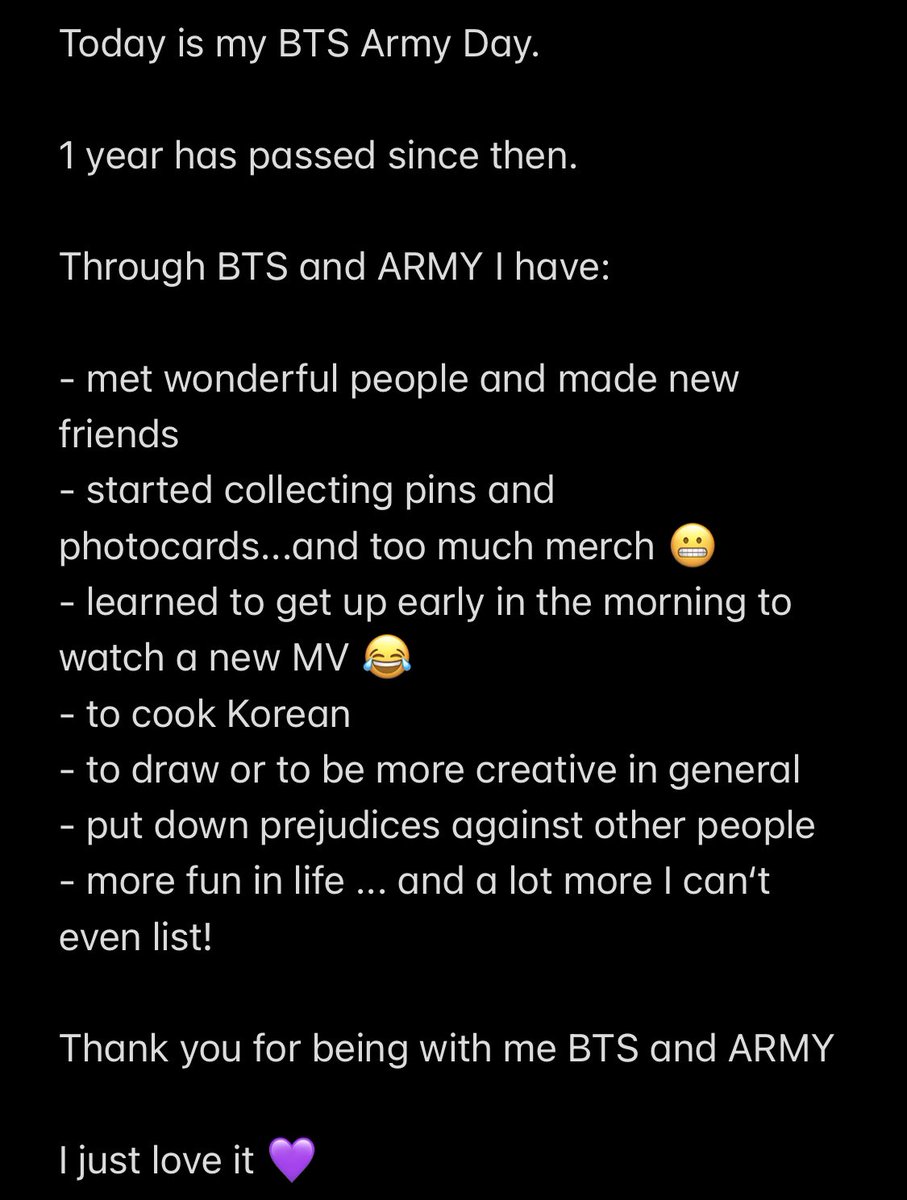 Chimcosi's tweet photo. #ARMYday
#BTSARMY
#armybirthday
#OneYearWithBTS
#BTSB
#BTS
@BTS_twt
@Jazzomon beste BTSB 💜 lob you!
Die Zeit geht so schnell rum 🥺 https://t.co/GdgndRC0zE