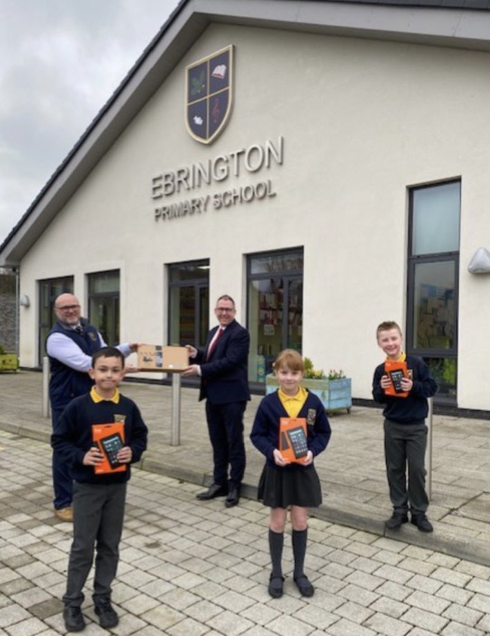 ebringtonps's tweet photo. Today we had a visit from Stephen McCarron, Donnybrook Estate Agents, @Donnybrook71 who presented the school with a laptop and a set of Amazon Kindles for our pupils to use. Everyone at Ebrington PS &amp; NU would like to say a big THANK YOU for this very generous act https://t.co/ZB6jKo3ehG