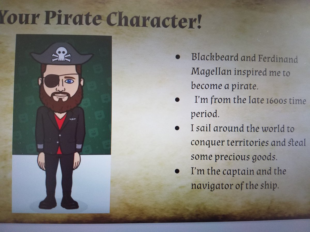 MrsOceanView's tweet photo. It's pirate week in oceanography! Today students created their pirate characters and chose jobs, drawing influences from the golden age of piracy and famous pirates like blackbeard! We even got some mask-wearing pirates! #viewpride https://t.co/aoko2pSI6Q