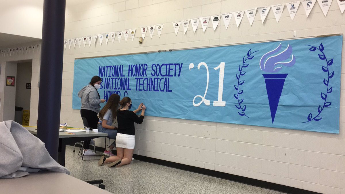 Getting ready for NHS induction at CHS.