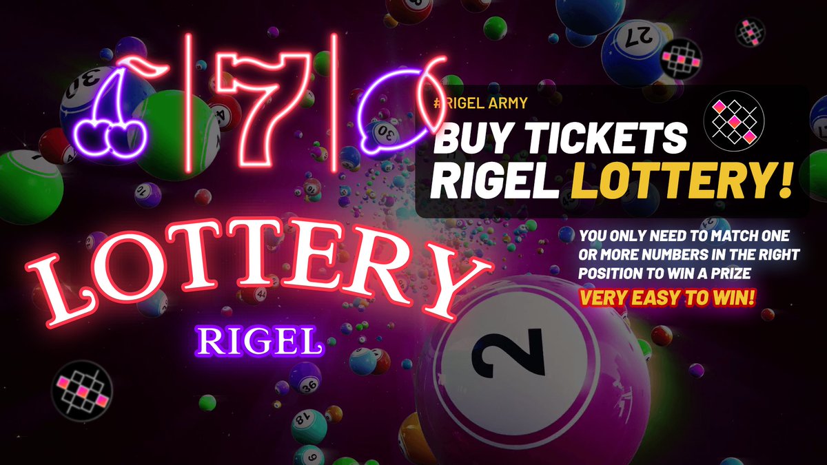 LOTTERY IS LIVE! 🎰🎰 You can buy a ticket starting from now 🎟️ app.rigel.finance/lottery You only need to match 1 or more numbers in the right position to win a prize, very easy to win! 🎉🎉 First draw: March 11th, 2021 - 19:00 GMT+1 Instructions: bit.ly/2MZAZYe