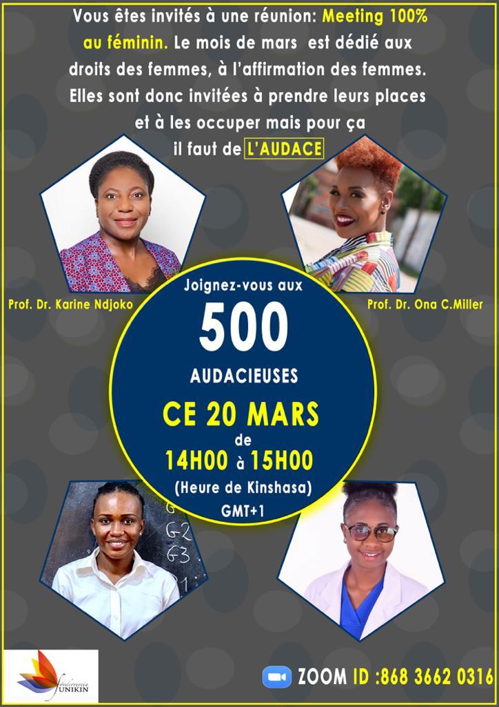 BEBUC_Scholars's tweet photo. En vous souhaitant un heureux mois de mars, mois dédié aux droits des femmes, notre programme d'excellence #BEBUC @BEBUC_Scholars a le grand plaisir de vous inviter à la réunion Zoom dont la description se trouve sur l'affiche ci-dessous ! 
@DeniseNyakeru 
@NgalulaPe 
@Dinanga09 https://t.co/1REF5s64Bg
