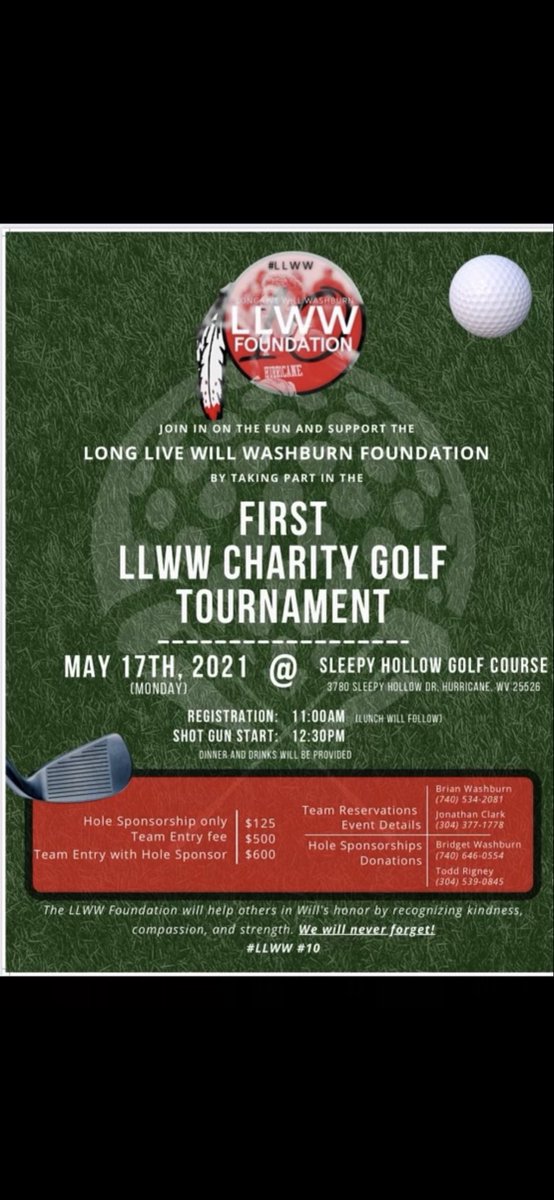 Going to be a great event and I encourage everyone to support this great foundation in remembrance of Will! Get in contact quickly, teams and sponsorships are filling up quickly as they should be!  #LLWW