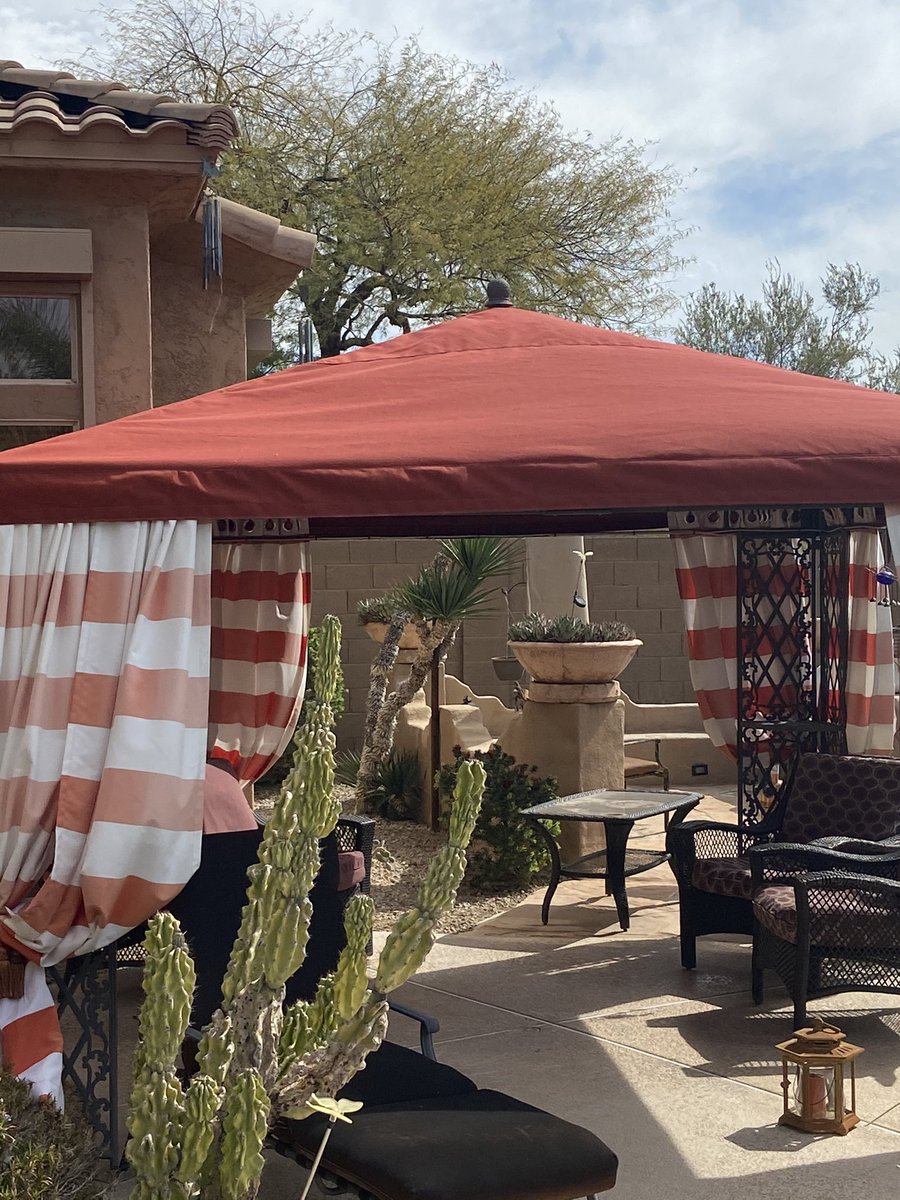 KZI_AZ's tweet image. Custom gazebo cover made and installed in this beautiful backyard oasis. #kziaz #kaizeninteriorsaz #sunbrella
