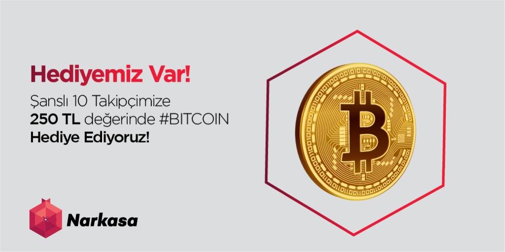 NarkasaTR's tweet photo. Toplam 2500 TL Hediye!

Şanslı 10 takipçimize 250 TL değerinde #BITCOIN hediye ediyoruz! 🎉 

-@narkasaTR hesabını takip et,
-Bu tweeti retweet et ve 2 arkadaşını etiketle!

Kazanan takipçilerimiz 12 Mart Cuma günü 14:00’de açıklanacaktır. https://t.co/DVQ78laXqJ