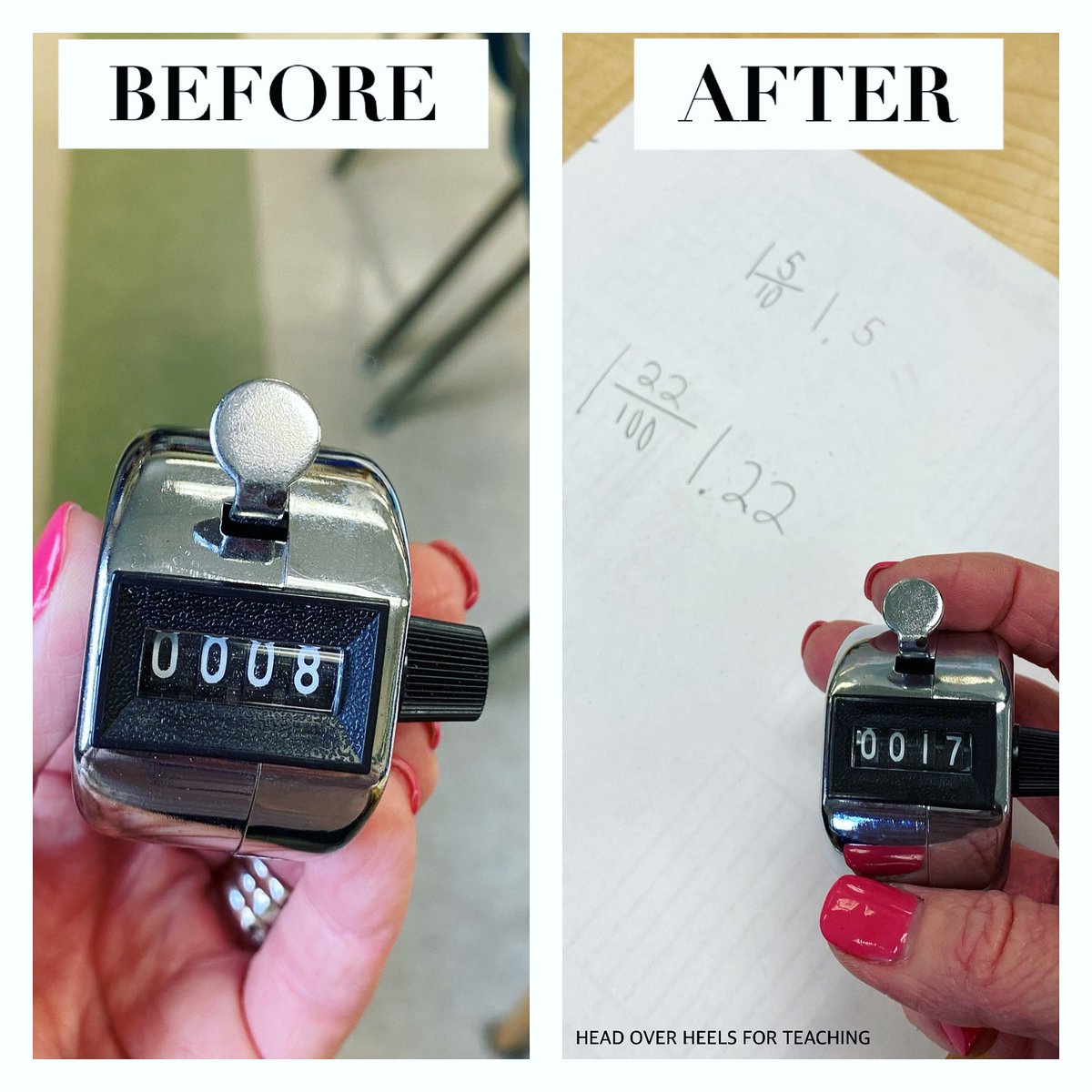 If you know me, simple, but effective, is my favorite! Instant motivation and engagement!
Taught a new concept today, first time I circulated 8 students got it right, our goal was to beat 8. The next time we got 17!! They were so excited and motivated to learn the new material!