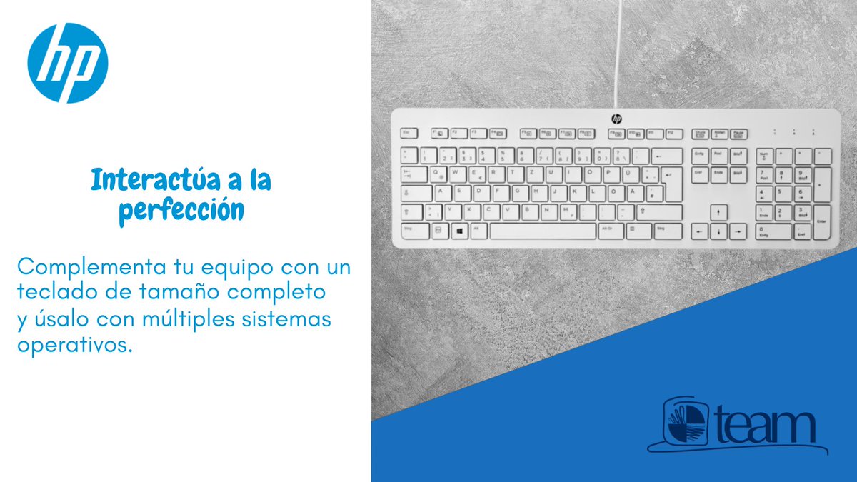 conexionteam's tweet image. #teammate Accesorízate con HP. No dejes que tu equipo se quede sólo, acompáñalo con los accesorios HP, como este teclado delgado, diseñado para complementar la clase 2015 de HP Business PC. Consíguelo aquí: teamnet.com.mx/accesories 
#HPteam #mobility #HPattach #Workplace