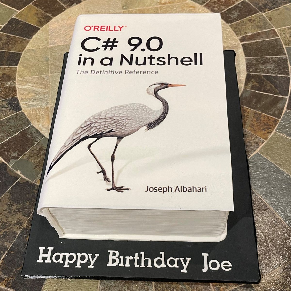 C# 9.0 in a Nutshell is out today on <a href="/amazon/">Amazon</a>, <a href="/eBookscom/">eBooks.com</a> and <a href="/OReillyMedia/">O'Reilly Media</a>. Pictured is a fully digestible version - thank you to my wife!
