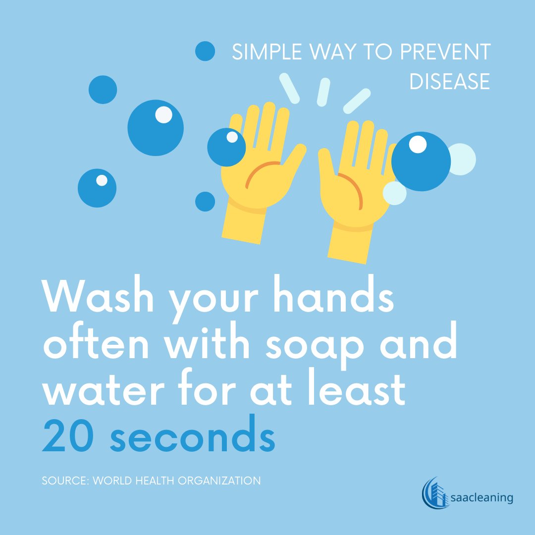 saa_cleaning's tweet photo. A simple way to prevent disease.
#cleaningservice #cleaning #clean #cleaningcompany #housecleaning #commercialcleaning #homecleaning #Condocleaning #officecleaning #residentialcleaning #medicalofficecleaning #Toronto #Calgary https://t.co/pG7xclCzDL