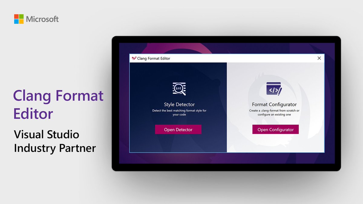 VisualStudio's tweet photo. Find the best code format style for you and your team with the new free and standalone tool #Clang-Format Editor from @ClangPowerTools:
https://t.co/t5KeAOKrLW https://t.co/pbJWEtJp7t