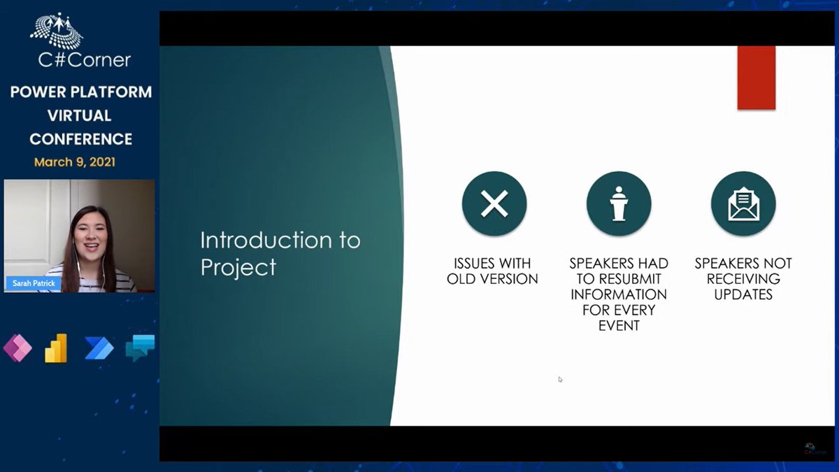 CSharpDotTV's tweet photo. Last session of day-1, Welcome @sarahepatrick, who is talking about how she used #SharePoint, Power Automate, PowerApps, and Forms to build a Speaker Database!
Catch her live here>> https://t.co/ACnqgEXEff
#CsharpcornerLive #PowerPlatform #PowerApps #PowerBI #WomenWhoCode https://t.co/xUFAOkGgfV