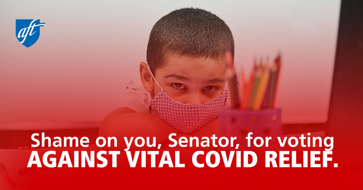 AlisonCarville's tweet photo. .@SenRubioPress,@SenRickScott Shame on you for voting NO on the #AmericanRescuePlan! This law will help get shots in arms, kids safely back into classrooms &amp; the American people back to work. https://t.co/MupVRXo6Go