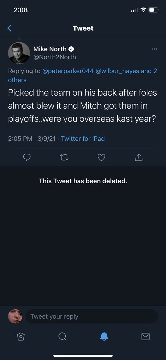 peterparker044's tweet photo. @North2North @wilbur_hayes @VSiNLive @Mtrubisky10 Must have realized how ridiculous you sounded 😂 https://t.co/qjVJVctm3R