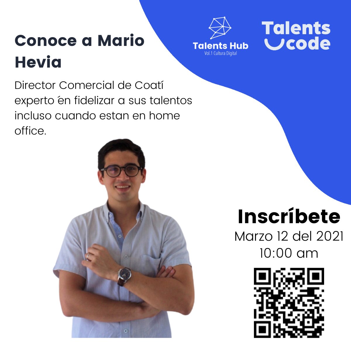 TalentsCode's tweet image. ¿Quieres ser más productivo y #fidelizarempleados con una #culturadigital increíble? Mario Hevia nos dice en el Talents Hub inscríbete aquí: bit.ly/3ktrflo es este viernes 12 a las 10 de la mañana.#RRHH #Culturaempresarial #business #productividad #gestionestrategica