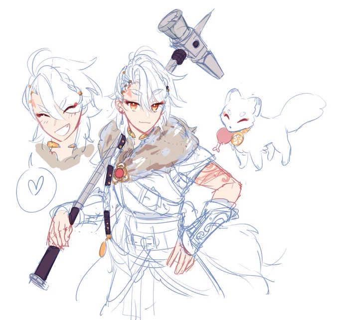 Rough concept of my Genshin Impact Oc for the spanish roleplay #NansheImpact by  @Amelion_

He is a fox spirit guardian (?¿?¿) 
