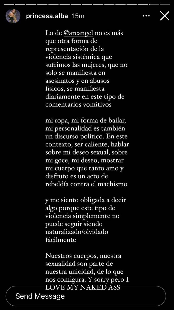 UpdateAlbaCL's tweet photo. 📲| Princesa alba en sus historias hablando sobre los dichos de arcangel!!!! 

💪🏻💜💜 https://t.co/yNvCa4azl1