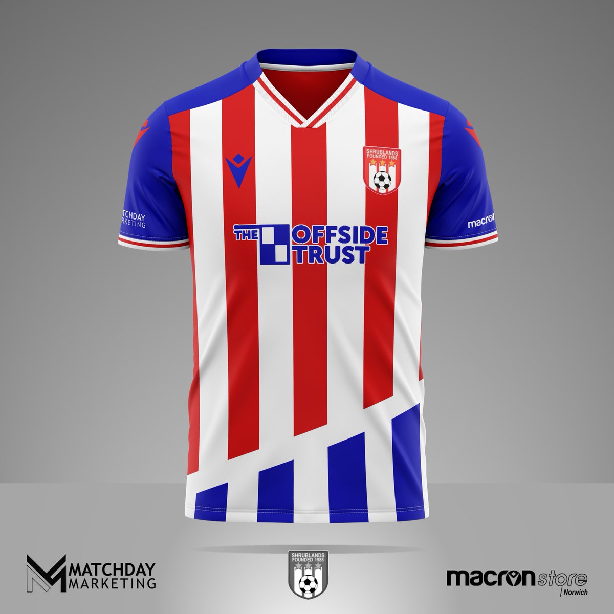 Matchday_Mkt's tweet photo. CUSTOM KIT WINNER | Our recent competition in partnership with @MacronNorwich Winners @Shrublands_FC New Kit for 2021/2022 | Congratulations Guys.  Looking forward to seeing it in the flesh | #customkitdesign #BePartOfTheTeam https://t.co/fkG8EeMYMi