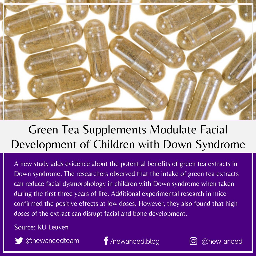 sciencenstuf's tweet photo. Green Tea Supplements Modulate Facial Development of Children with Down Syndrome
Source: KU Leuven
๐ท Cleveland Clinic
#health #greentea #supplements #facialdevelopment #children #downsyndrome #egcgsupplements #dysmorphology #kuleuven
https://t.co/g3OFidsyt7 https://t.co/8HiIrIudsb