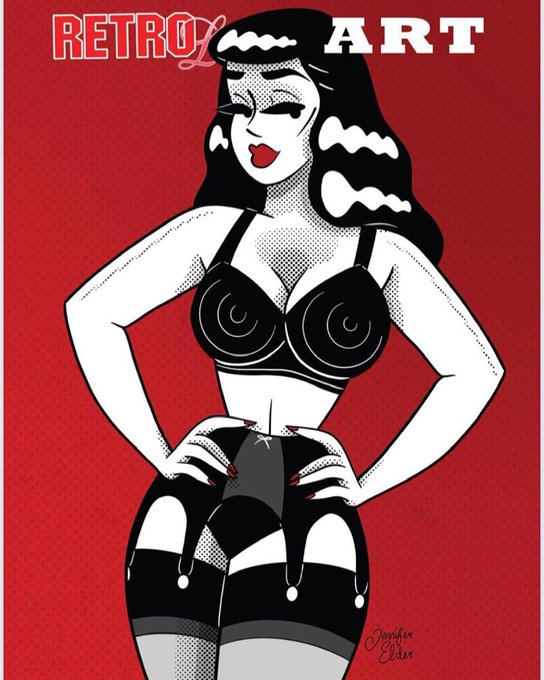 🎉 Congrats to @jenniferelder.art of @catfightcouture and her gorgeous Bettie art for landing this @retrolovelymagazine