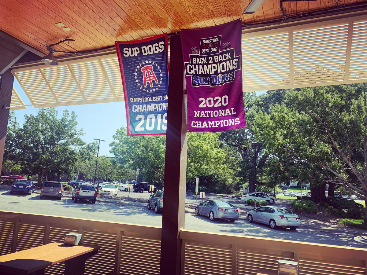 📢 ATTN: It’s that time again! Time to VOTE by tweeting #BestBarSupDogs to help our friends at <a href="/SupDogsECU/">Sup Dogs</a> get a 3-Peat of <a href="/barstoolsports/">Barstool Sports</a> Best Bar title! Let’s make it happen again #GreenvilleNC &amp; #PirateNation! 🚀🌭🐶