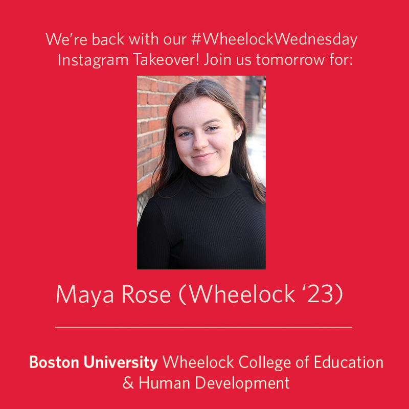 BUWheelock's tweet photo. Our 1st #WheelockWednesday of Spring semester is tomorrow! Join sophomore Maya Rose on Instagram and follow her day! About Maya: "Hi, I'm Maya, I am a sophomore from West Hartford, CT, & I am working my way through every bagel place in Boston (next up: Bagelsaurus in Cambridge)!" https://t.co/YfqeXfLXck