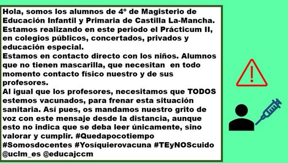 #somosdocentes #quedapocotiempo #yosiquierovacuna