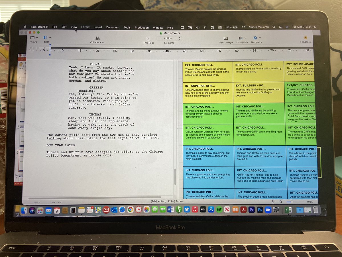 MunroMcLaren's tweet image. 6/45 pages of my pilot script are done! Whoo! 😁🙌🏼

#screenwriting #pilotscript #filmscripts #scripts #film #filmmaking #filmstudent
